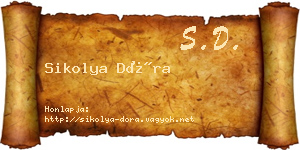 Sikolya Dóra névjegykártya