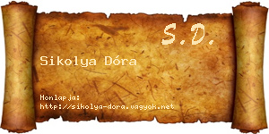 Sikolya Dóra névjegykártya